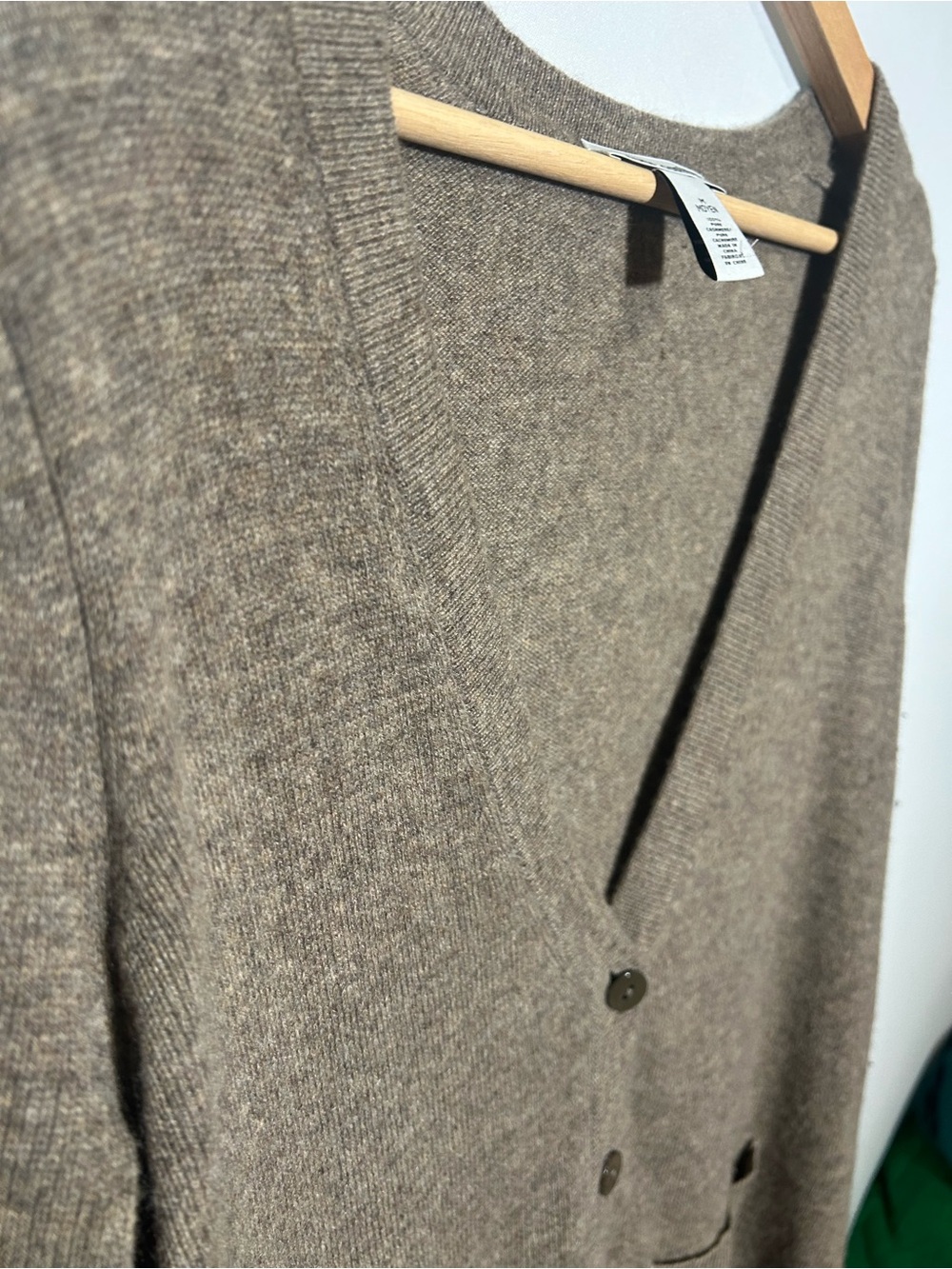 Autumn Cashmere 100% Cashmere Reversible Cardigan Sweater M Taupe - Picture 4 of 10